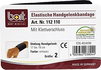 Bort Medical Handgelenkbandage mit Klettverschluss Größe 2 schwarz, 1 Stück