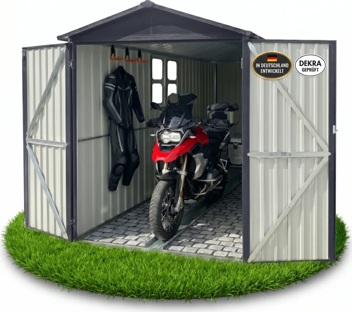 Albatros Motorradgarage Gartenbox dunkelgrau-metallic (4590)