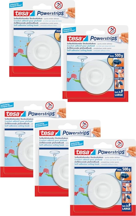tesa Powerstrips Deckenhaken rund weiß