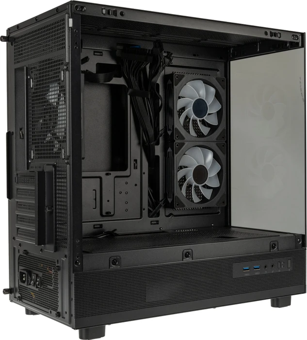 GSI SmartAssembly ARGB Glass, schwarz, Glasfenster, 650W ATX