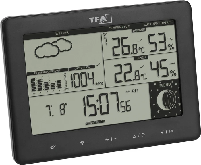 TFA 35.1158.01.GB ELEMENTS - Heimwetterstation mit Wettervorhersage und zwei Weckern