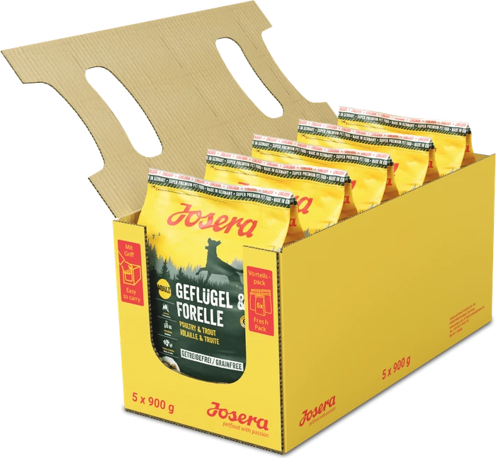 Josera Adult, Geflügel & Forelle, 4.50kg (5x 900g)