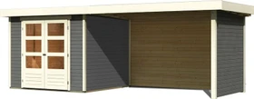 Karibu Askola 3.5 Gartenhaus inkl. Anbau 2.8m + Rück- und Seitenwand terragrau