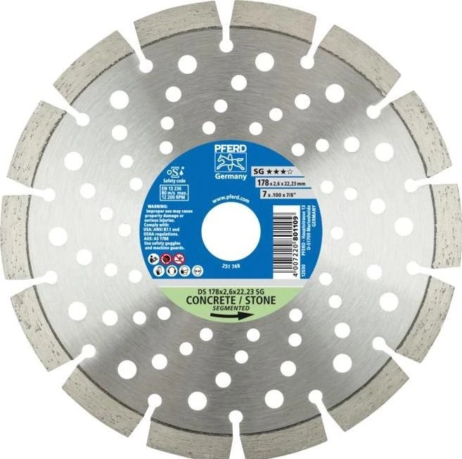 Pferd DS 178x2.6x22.23 SG Diamanttrennscheibe, 178x2.6x22.23mm, 1 Stück
