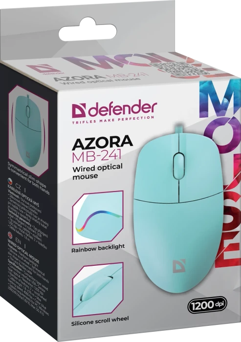 Defender Azora MB-241 Wired Optical Mouse blau, USB