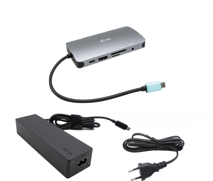 i-tec Metal Nano Dock, inkl. Netzteil, USB PD 100W, USB-C 3.0 [Stecker]