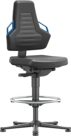 Bimos Nexxit 9031 Arbeitsdrehstuhl mit Gleiter, Griff blau, schwarz