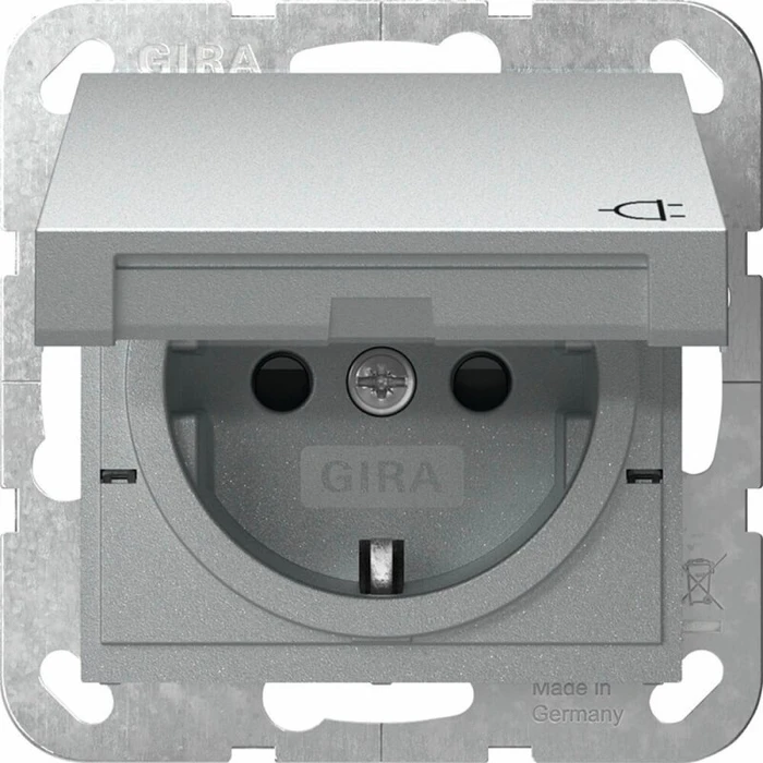 Gira System 55 SCHUKO-Steckdose, Farbe Alu