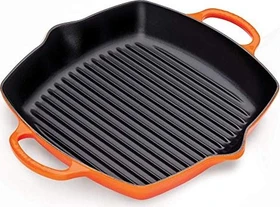 Le Creuset Grillpfanne aus Gusseisen hoch quadratisch 30x30cm ofenrot
