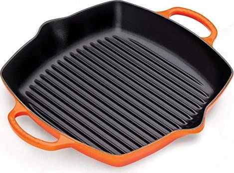 Le Creuset Grillpfanne aus Gusseisen hoch quadratisch 30x30cm ofenrot