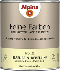 Alpina Farben Feine Farben Lack No. 31 Elfenbein-Rebellin innen pastellgelb edelmatt, 750ml