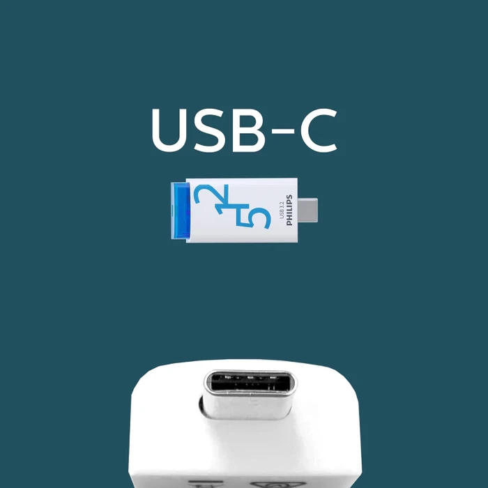 Philips Flash Drive Click Edition 512GB weiß/blau, USB-C, USB 3.2 Gen 1×1