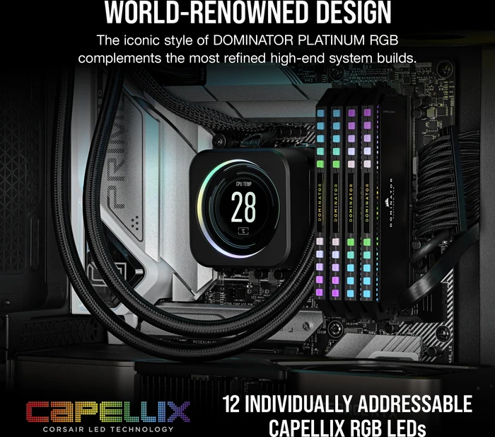 Corsair Dominator Platinum RGB grau UDIMM 64GB Kit, DDR5-6000, CL30-36-36-76