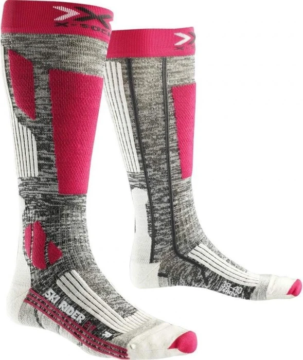 X-Bionic Ski Rider 2.0 Skisocken grey melange/fuchsia (Damen)