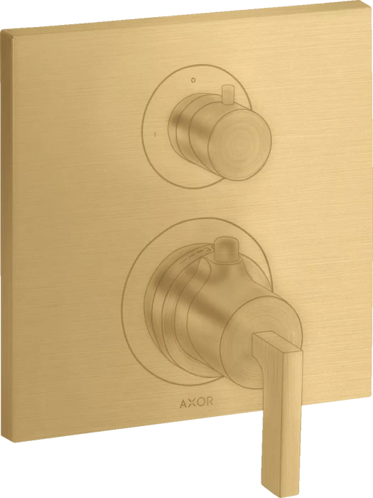 Hansgrohe Axor Citterio Thermostat mit Absperrventil und Hebelgriff brushed gold optic