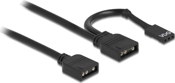 DeLOCK Kabel 3-Pin ARGB auf 3-Pin ARGB + 3-Pin VDG, 50cm