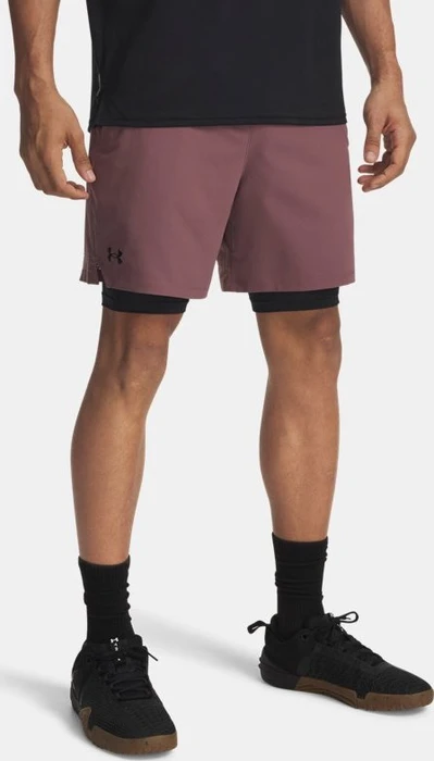 Under Armour Vanish Woven 2-in-1 Hose kurz maroon mist/black (Herren)