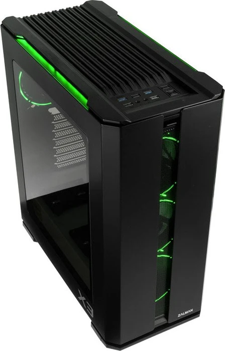 Zalman X3, schwarz, Glasfenster