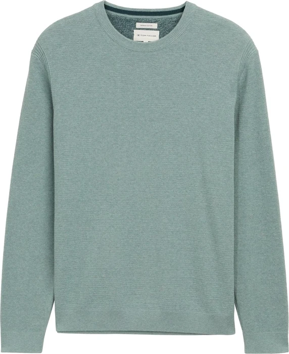 Tom Tailor Bio-Baumwolle Strickpullover dark smoke green melange (Herren)