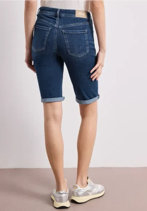 Street One Jane Bermuda Shorts mit Turn-Up Detail Jeans dark blue authentic wash (Damen)