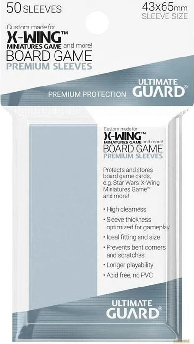Ultimate Guard Board Game Sleeves 50 X-Wing Miniatures Game and more transparent