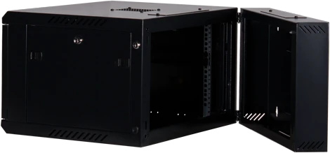 Rockstable 19" Wandschrank 6HE, Sicherheitsglastür, IP2X, schwarz, 600mm tief