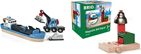 BRIO Containerschiff mit Kranwagen