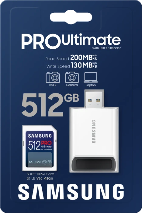 Samsung PRO Ultimate R200/W130 512GB USB-Kit, UHS-I U3, Class 10
