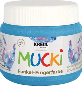 Kreul Mucki Funkel-Fingerfarbe, diamantenblau, 150ml