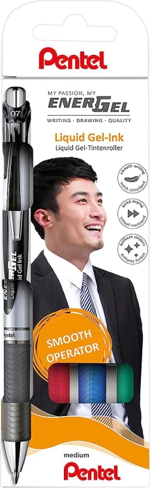 Pentel EnerGel XM BL77 Gelroller, 4er-Set