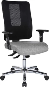 Topstar Open X (N) Bürostuhl inkl. Armlehnen, Fußkreuz Stahl verchromt, Bezug Stoff grau