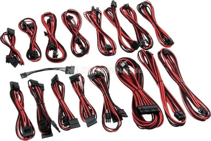 CableMod C-Series ModFlex Full Cable Kit, AXi, HXi, RM, schwarz/rot