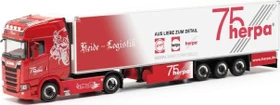 Herpa Scania CS20 HD Kühlkoffer-Sattelzug Heide Logistik/75 Jahre Herpa