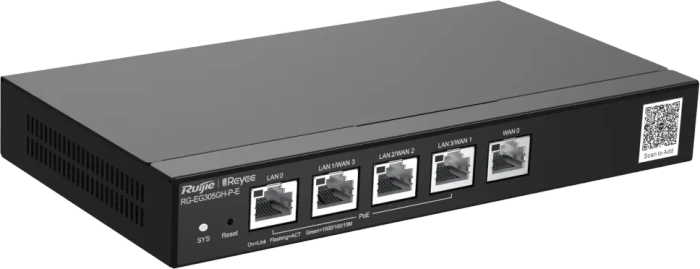 Ruijie Reyee EG300 RG-EG305GH-P-E Desktop Gigabit Smart Router, 5x RJ-45, 110W PoE+