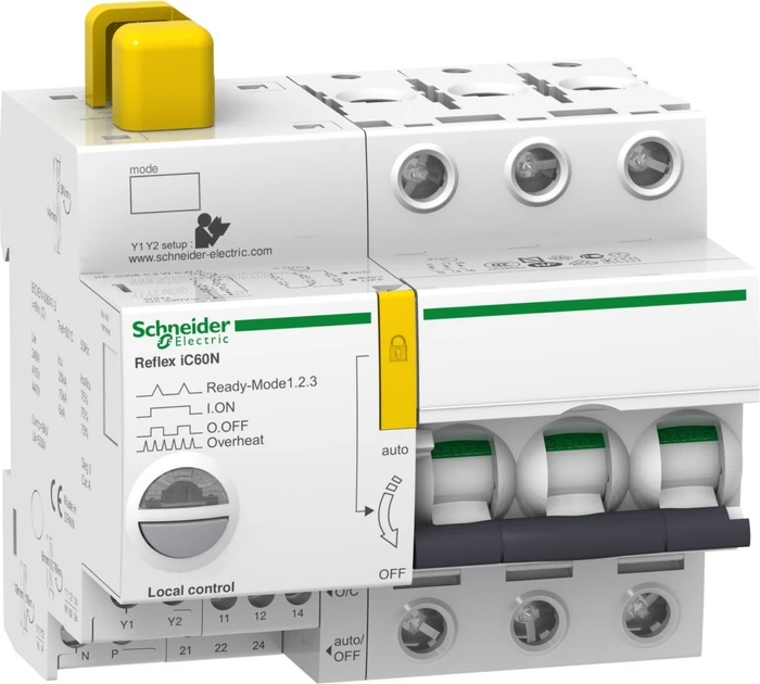 Schneider Electric Reflex iC60N Ti24 63A 3P C, Fernschaltbarer Leitungsschutzschalter