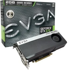 EVGA GeForce GTX 670, 2GB GDDR5, 2x DVI, HDMI, DP