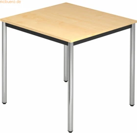 Hammerbacher Meeting D-Serie DR08/3/C Konferenztisch 80x80cm Ahorn/chrom