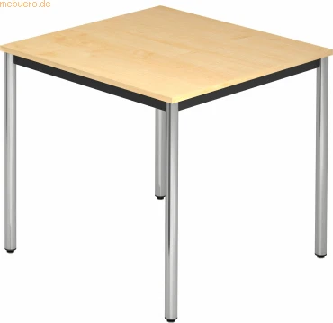 Hammerbacher Meeting D-Serie DR08/3/C Konferenztisch 80x80cm Ahorn/chrom