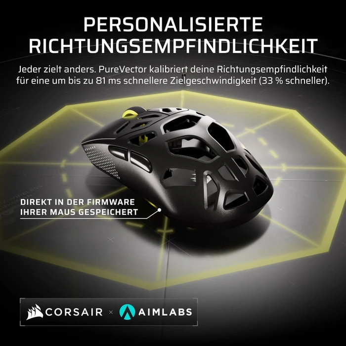 Corsair Sabre v3 Pro PureVector MG Ultralight Wireless, Magnesium, schwarz, USB
