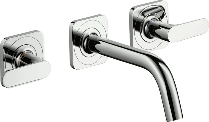 Hansgrohe Axor Citterio M 3-Loch Waschbeckenarmatur mit Hebelgriffen 166mm brushed bronze