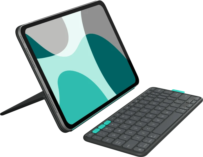 Logitech Flip Folio, Tastatur-Case für Apple iPad Pro 11" (M4) und iPad Air 11" (M2/M3)