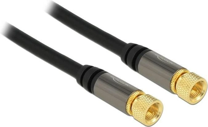 DeLOCK Antennenkabel F Stecker/F Stecker RG-6/U, 5m, schwarz