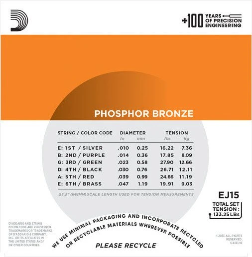 D'Addario Phosphor Bronze Extra Light 3-Pack