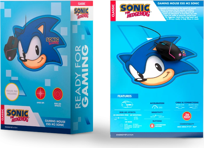 Energy Sistem ESG M2 Sonic Gaming Mouse schwarz, inkl. Sonic Mousepad, USB