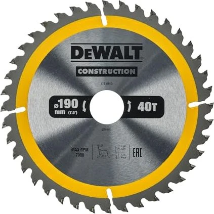DeWalt DT1945 Kreissägeblatt 40Z, 190x1.7x30mm, 1 Stück