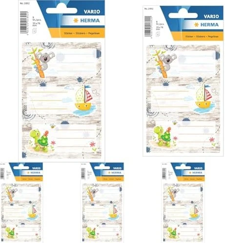Herma Buchetiketten Sandkastenfreunde, 76x35mm, mehrfarbig, 3 Blatt (9 Etiketten)