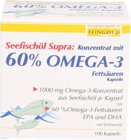 Feingold Seefischöl Supra mit 60% Omega-3 Fettsäuren Kapseln, 100 Stück