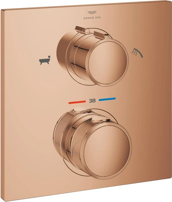 Grohe Allure Thermostat-Wannenbatterie mit integrierter 2-Wege-Umstellung warm sunset