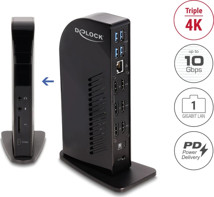 DeLOCK USB Type-C Triple Display Docking Station, USB-C 3.1 [Buchse]