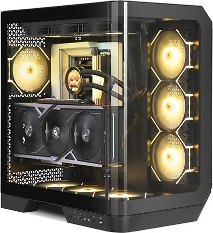 DarkFlash DY570 Black, Glasfenster
